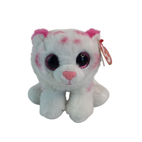 Ty Beanie Boos Tabor White Pink Tiger Plush 7" Stuffed Animal Toy NWT - Picture 2 of 7
